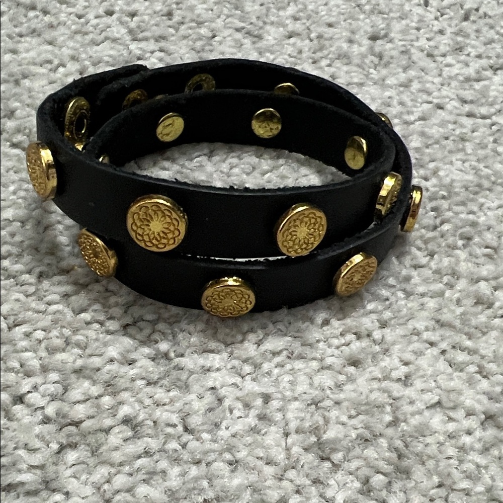 Black and Gold Studded Bracelet